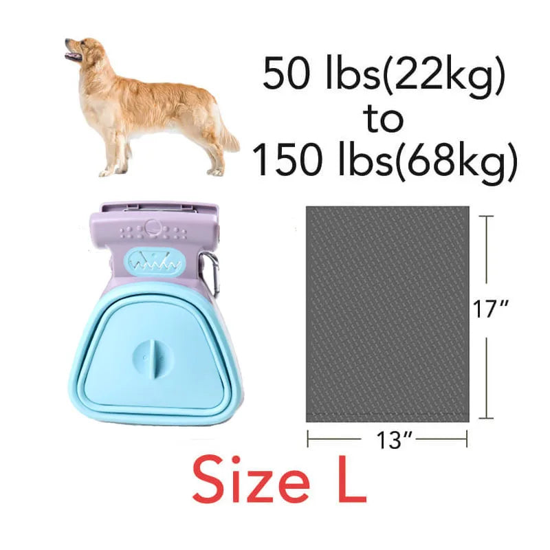 Foldable Dog Poop Scooper with waste bag dispenser