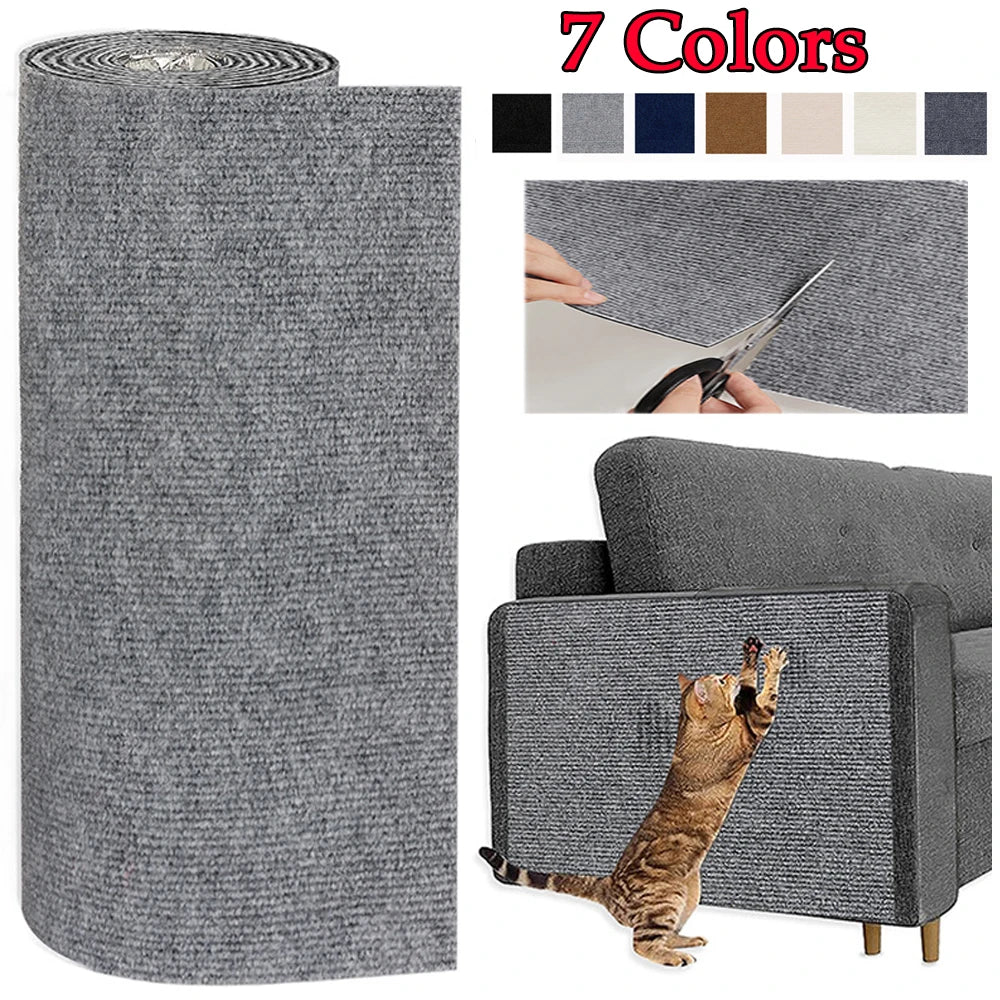 Cat Scratch Sofa Protector Mat — Self-Adhesive & Trimmable for Furniture Protection