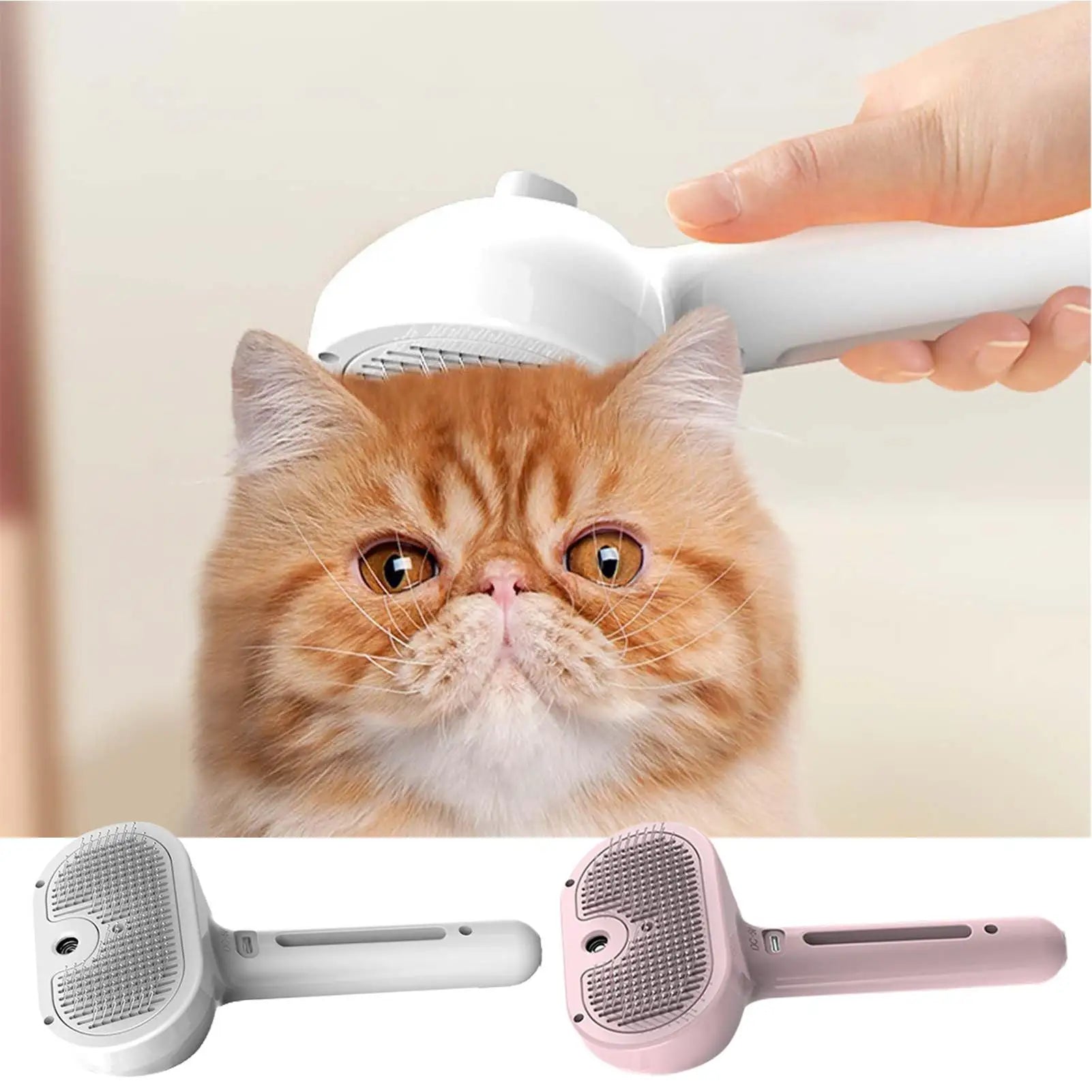 3-in-1 Electric Steam Pet Brush - Grooming, Massage & Detangling for Dogs & Cats