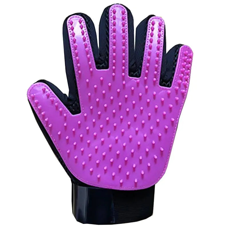 Silicon Pet Hair Removal Grooming Glove — Gentle De-Shedding for Dogs & Cats