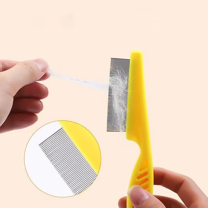 Stainless Steel Pet Shedding & Flea Comb — Face Brush Grooming Tool for Dogs & Cats