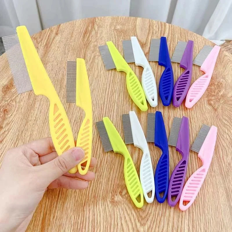 Stainless Steel Pet Shedding & Flea Comb — Face Brush Grooming Tool for Dogs & Cats