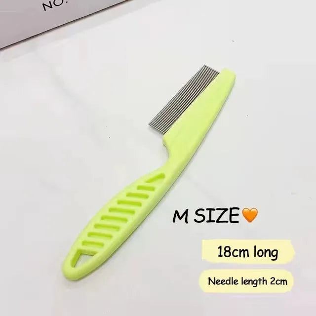 Stainless Steel Pet Shedding & Flea Comb — Face Brush Grooming Tool for Dogs & Cats