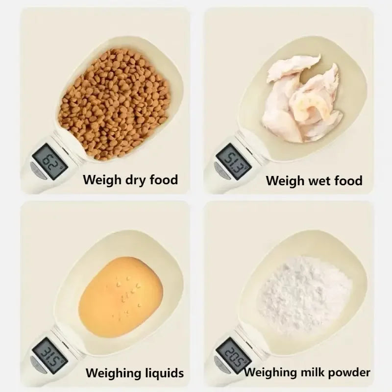 Digital Pet Food Measuring Spoon Scale — Precise Feeding for Dogs & Cats