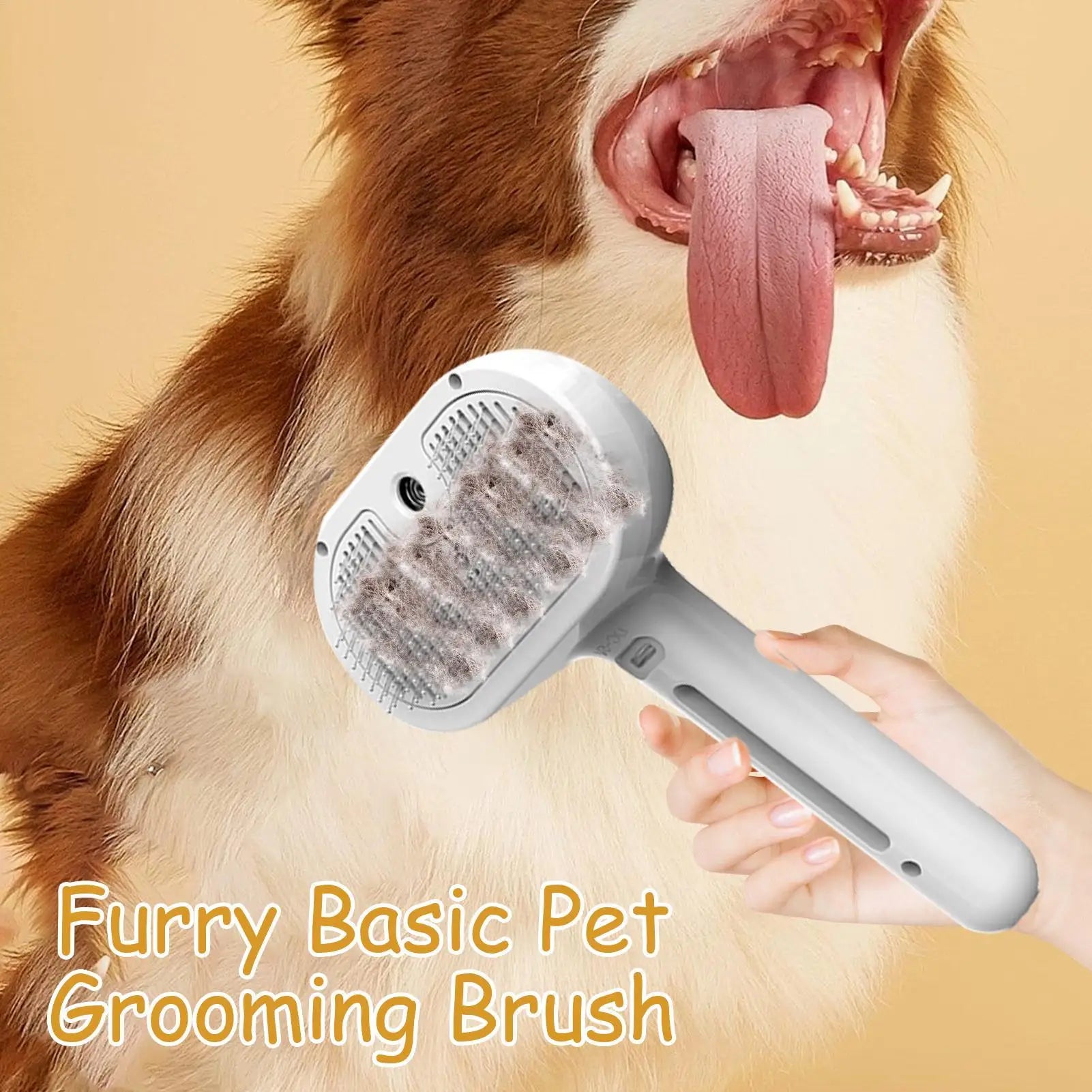 3-in-1 Electric Steam Pet Brush - Grooming, Massage & Detangling for Dogs & Cats