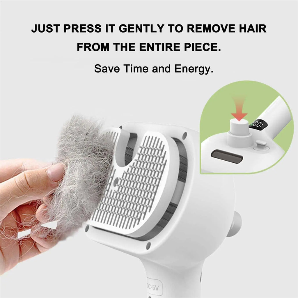 3-in-1 Electric Steam Pet Brush - Grooming, Massage & Detangling for Dogs & Cats