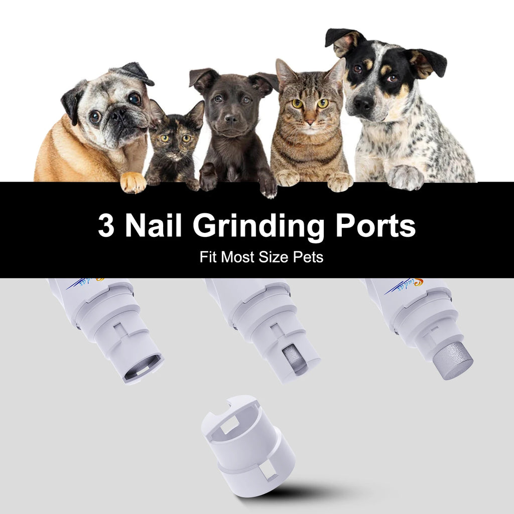 Electric Dog Nail Grinder — USB Rechargeable, Painless & Quiet 2-Speed Pet Nail Trimmer
