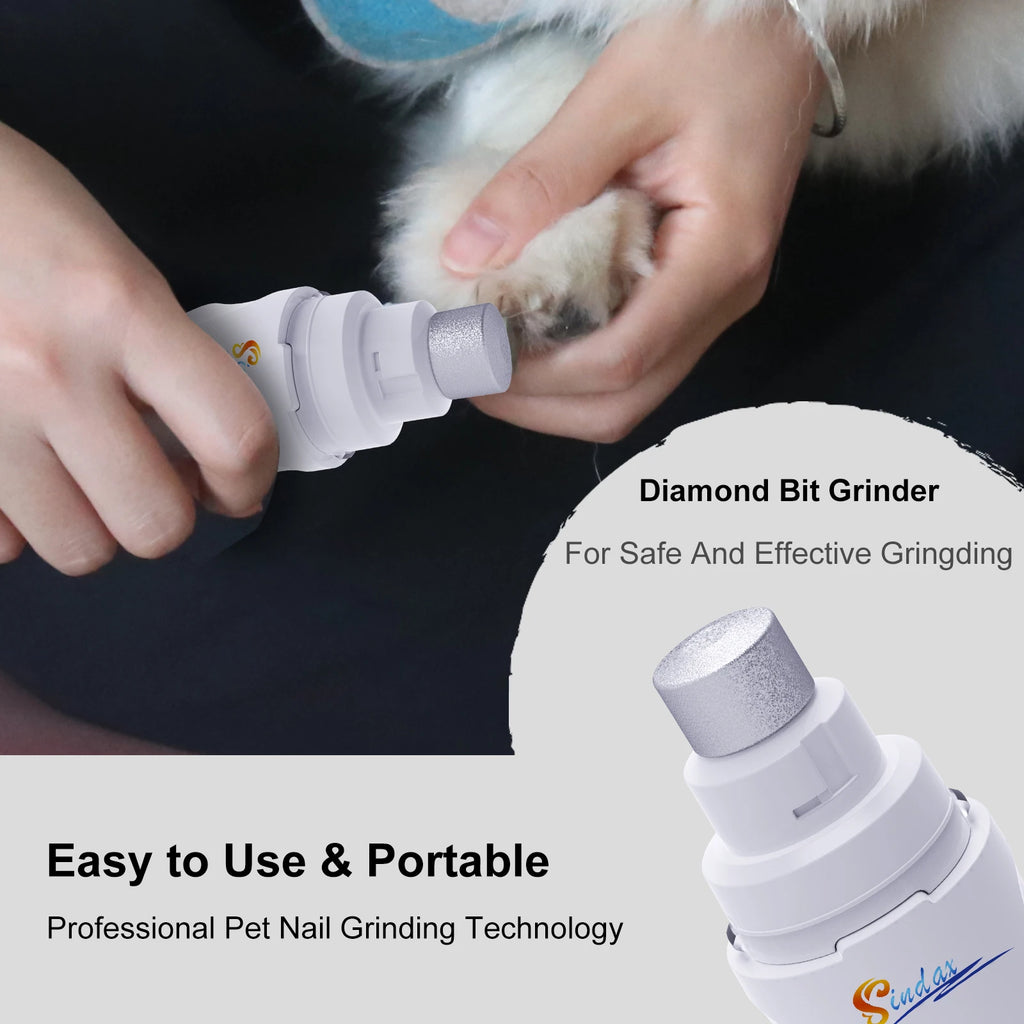 Electric Dog Nail Grinder — USB Rechargeable, Painless & Quiet 2-Speed Pet Nail Trimmer
