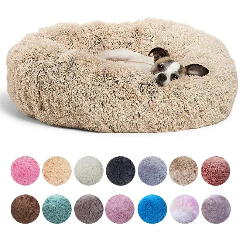 Calming Donut Pet Bed — Super Soft Plush Round Dog & Cat Bed for All Sizes