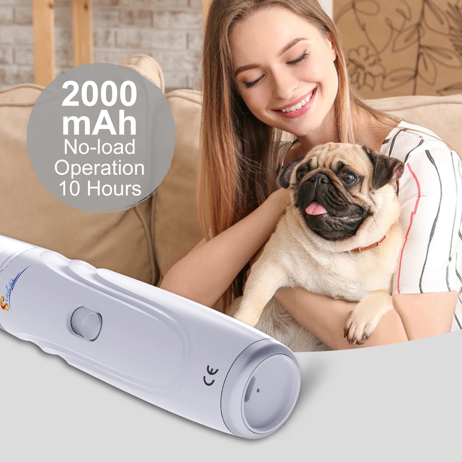 Electric Dog Nail Grinder — USB Rechargeable, Painless & Quiet 2-Speed Pet Nail Trimmer