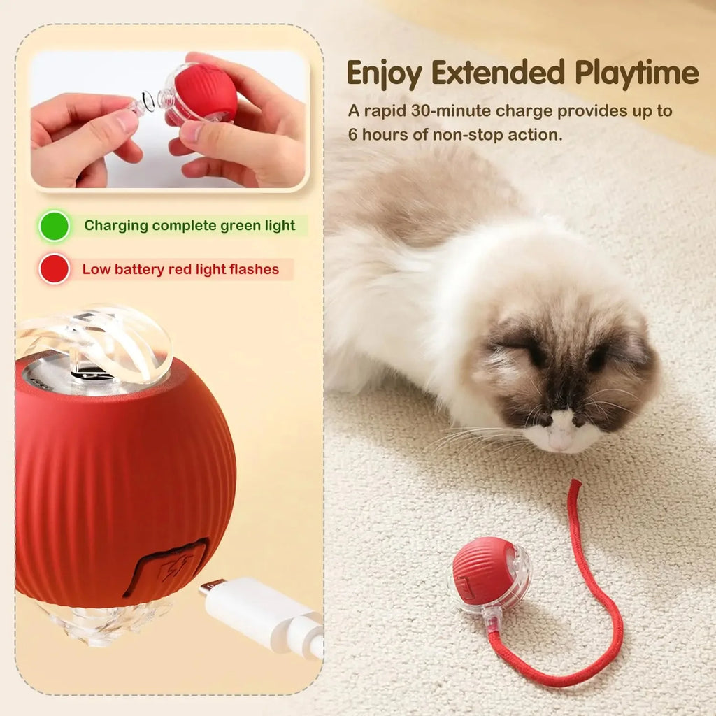 Smart Interactive Cat Ball Toy — Automatic Rolling & LED Lights for Indoor Cats