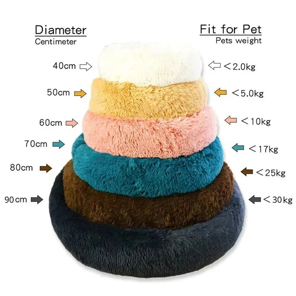 Calming Donut Pet Bed — Super Soft Plush Round Dog & Cat Bed for All Sizes