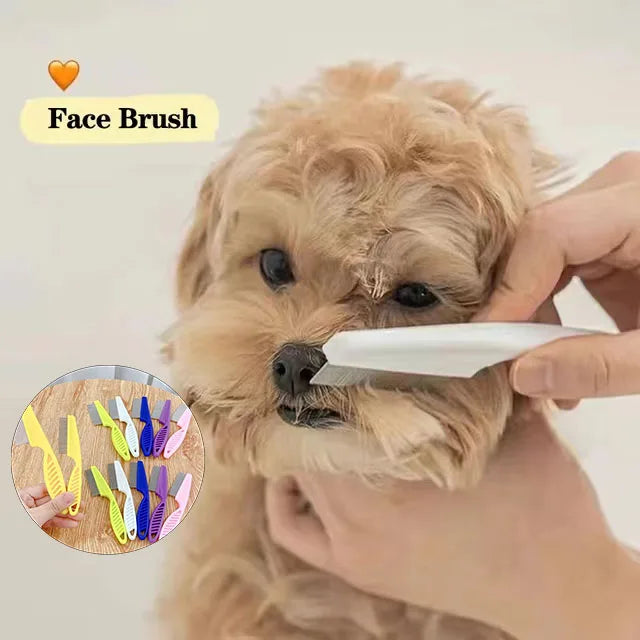 Stainless Steel Pet Shedding & Flea Comb — Face Brush Grooming Tool for Dogs & Cats