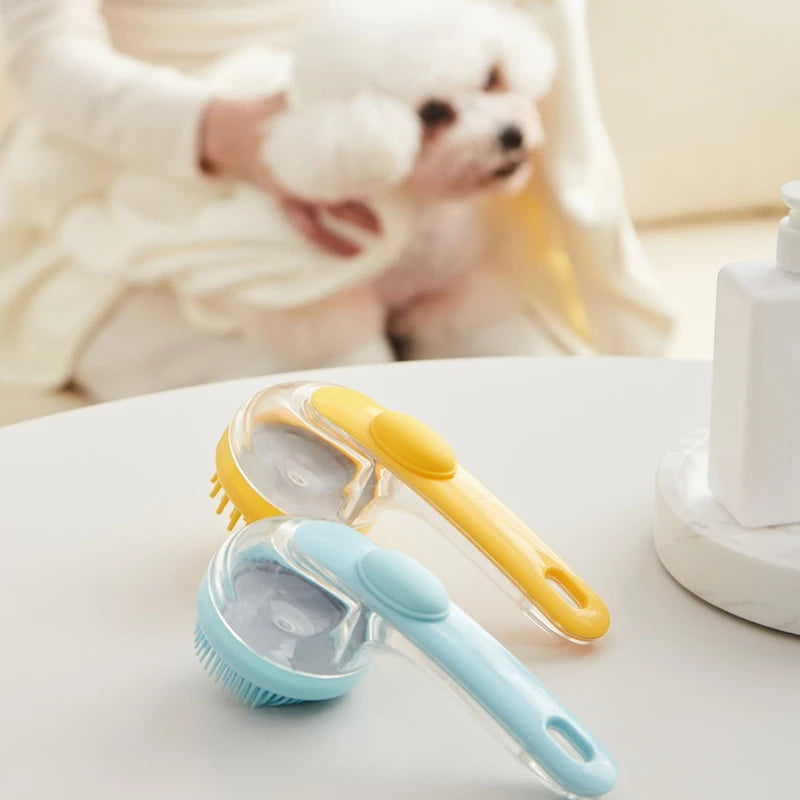 Soft Silicone Pet Bath Brush — Gentle Massage & Deep Clean for Dogs & Cats