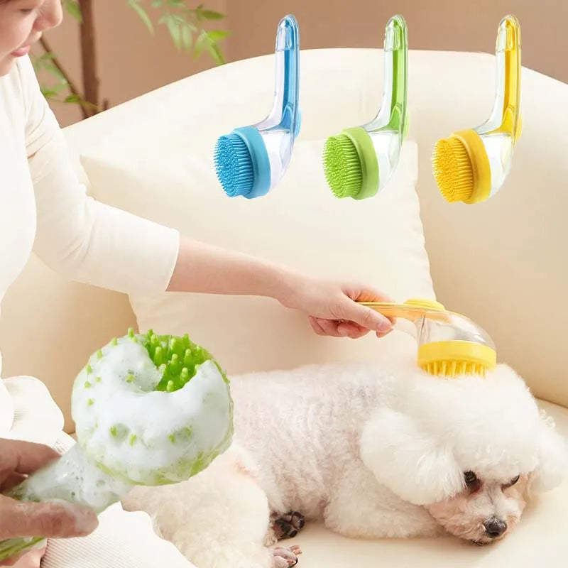 Soft Silicone Pet Bath Brush — Gentle Massage & Deep Clean for Dogs & Cats