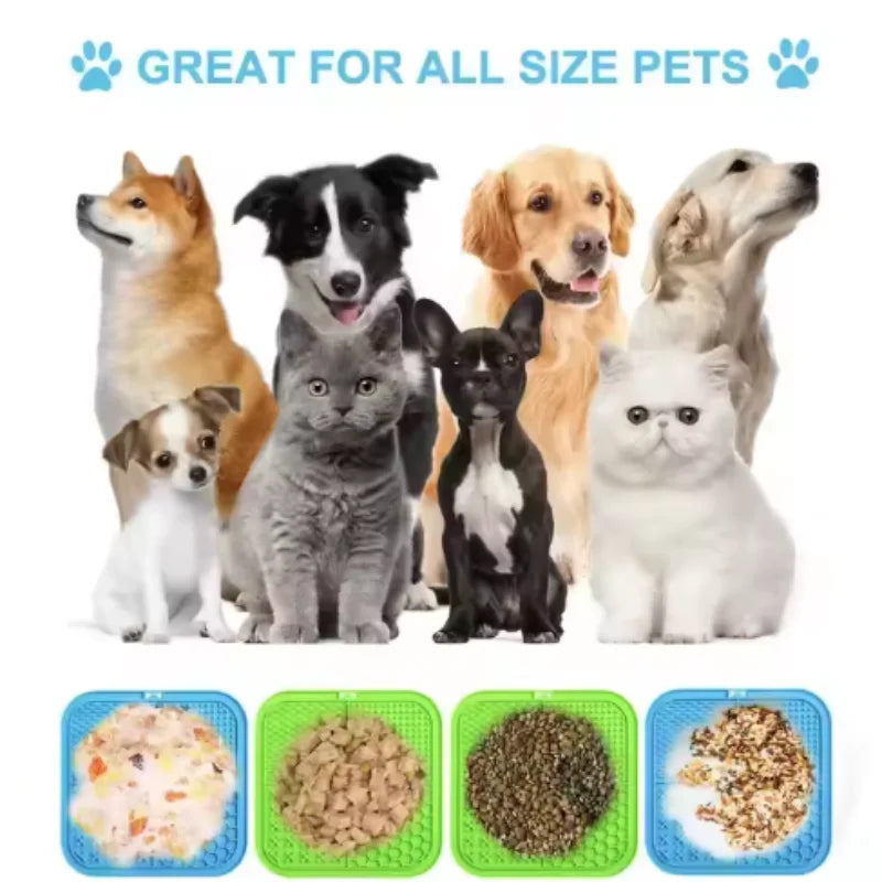 Silicone Lick Mat for Dogs & Cats — Slow Feeder, Bath Distraction & Anxiety Relief Pad