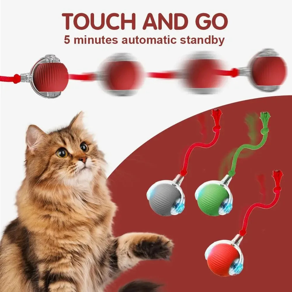 Smart Interactive Cat Ball Toy — Automatic Rolling & LED Lights for Indoor Cats