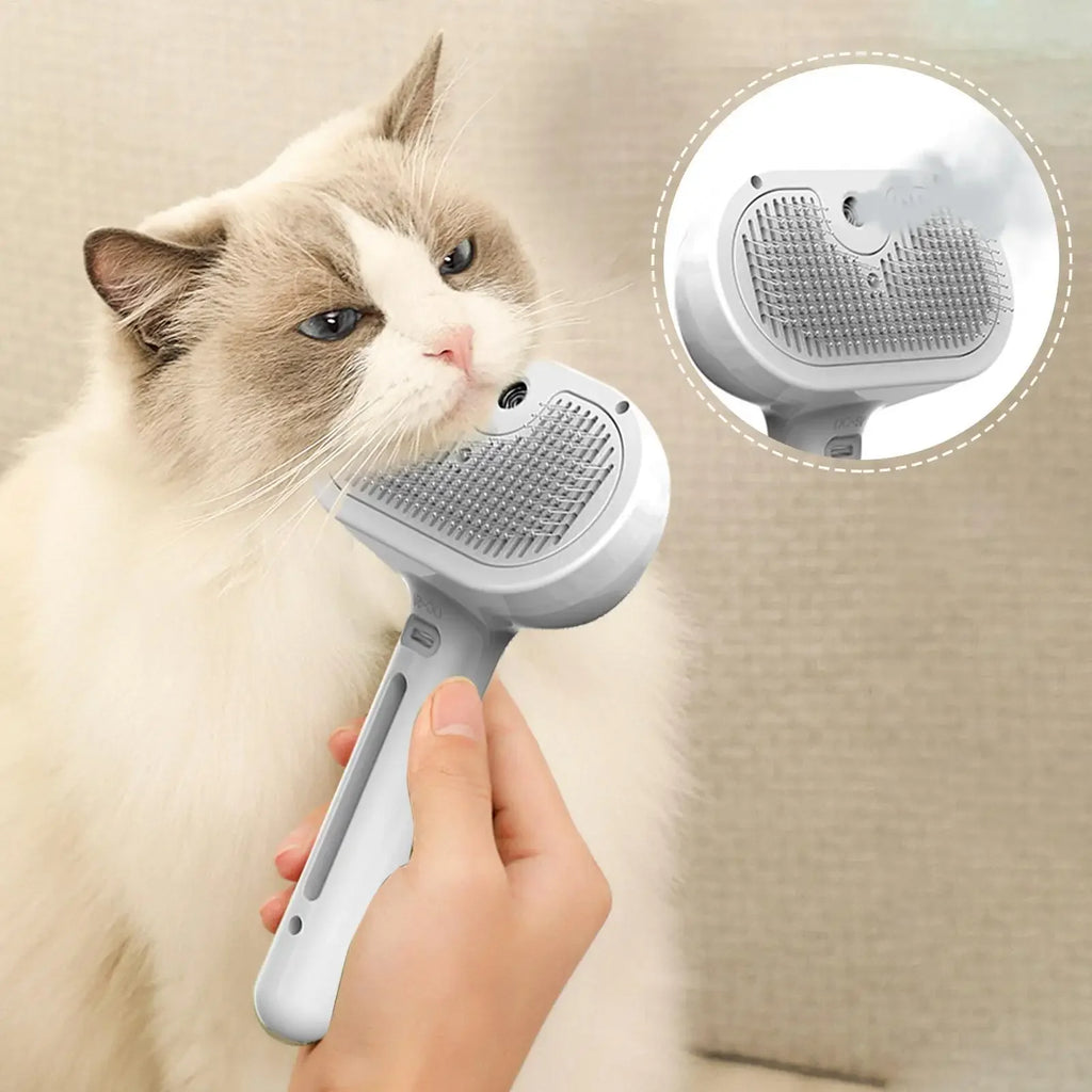 3-in-1 Electric Steam Pet Brush - Grooming, Massage & Detangling for Dogs & Cats