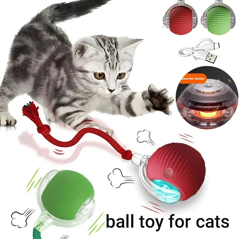 Smart Interactive Cat Ball Toy — Automatic Rolling & LED Lights for Indoor Cats