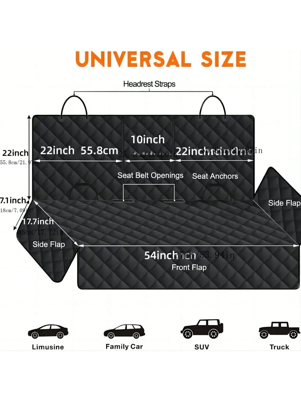 Dog Car Seat Cover — Waterproof & Scratch-Resistant Pet Hammock with Middle Armrest