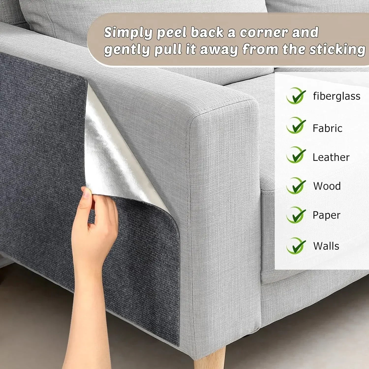 Cat Scratch Sofa Protector Mat — Self-Adhesive & Trimmable for Furniture Protection
