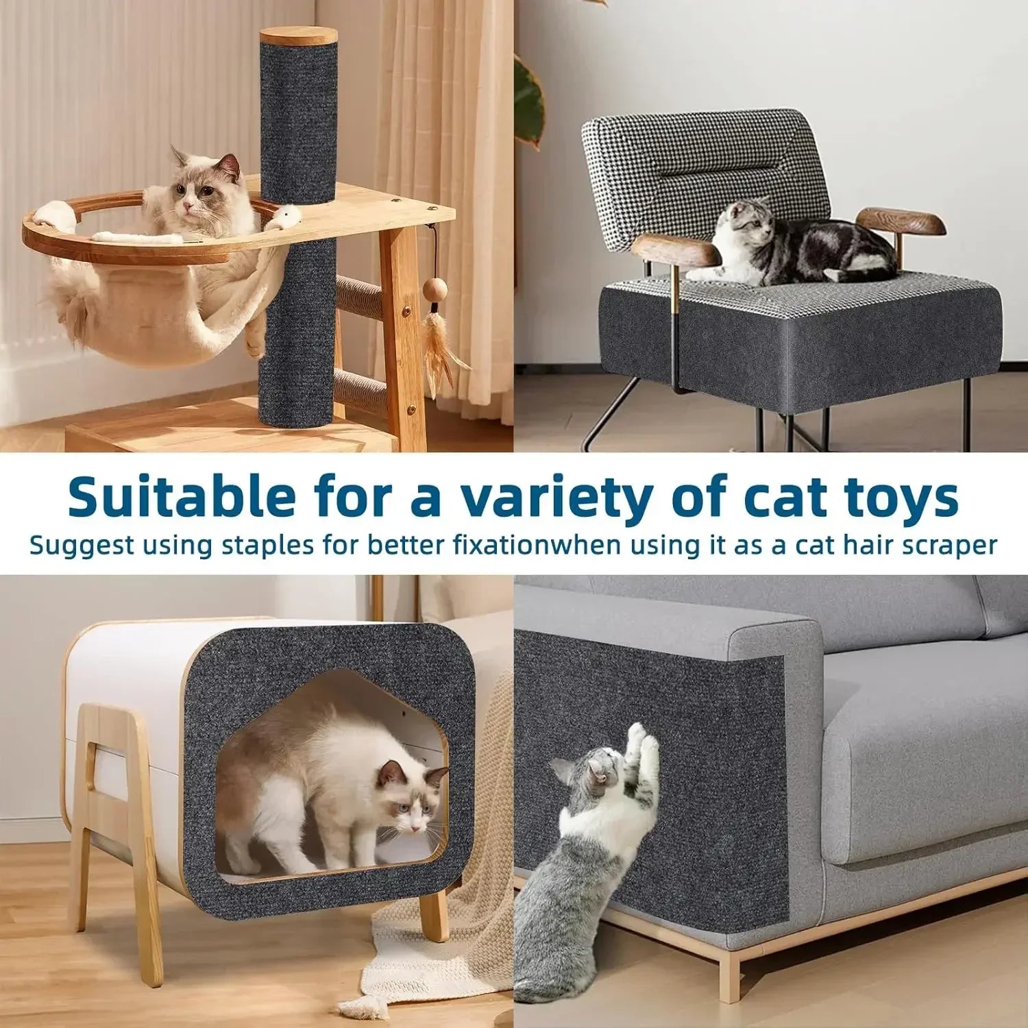Cat Scratch Sofa Protector Mat — Self-Adhesive & Trimmable for Furniture Protection