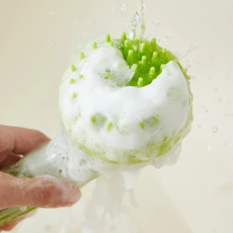 Soft Silicone Pet Bath Brush — Gentle Massage & Deep Clean for Dogs & Cats