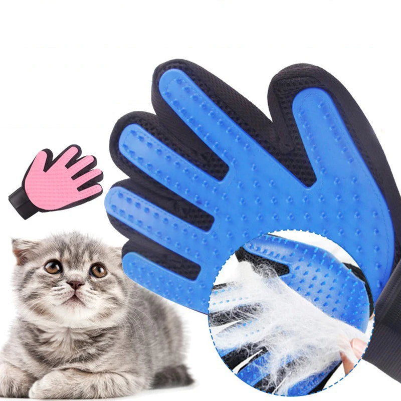 Silicon Pet Hair Removal Grooming Glove — Gentle De-Shedding for Dogs & Cats