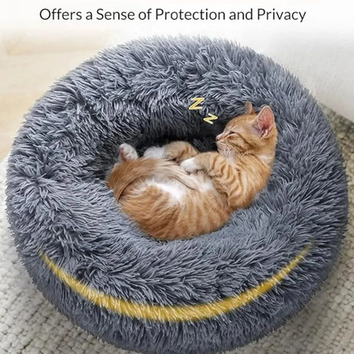 Calming Donut Pet Bed — Super Soft Plush Round Dog & Cat Bed for All Sizes